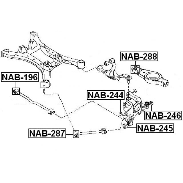 Сайлентблок задней подвески FEBEST NAB-288 preview 2