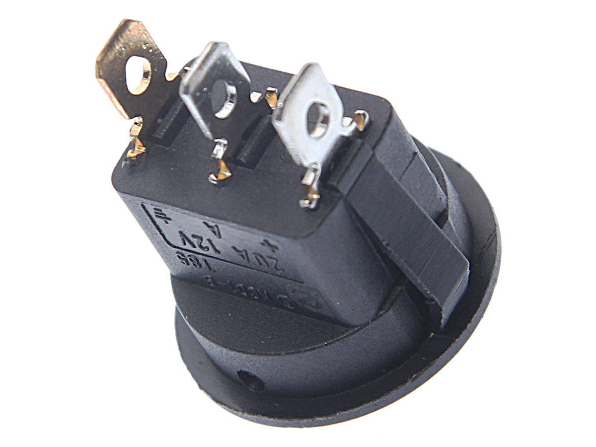 Выключатель клавишный круглый 16А черный с зеленой подсветкой preview 1