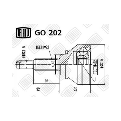 ШРУС наружный передний TRIALLI GO202 preview 2