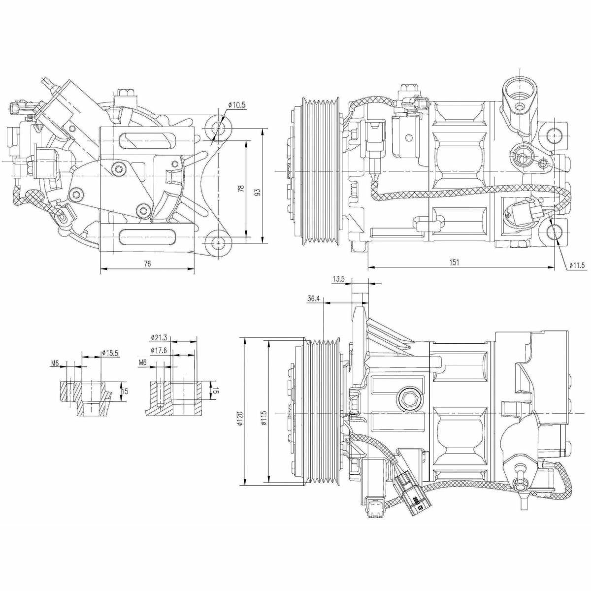 Компрессор кондиц. для а/м Nissan Murano (Z52) (15-) 3.5i (LCAC 1452) preview 3