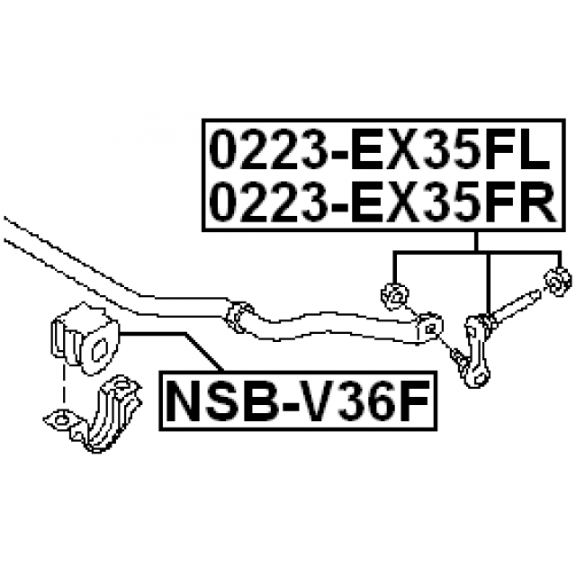 Втулка (сайлентблок) переднего стабилизатора FEBEST NSB-V36F preview 2