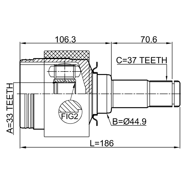 ШРУС внутренний FEBEST 1611-251LH preview 2