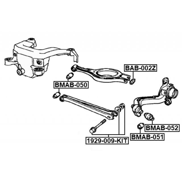 Болт с эксцентриком ремкомплект BMW 3 E36 1989-2000 FEBEST 1929-009-KIT preview 2