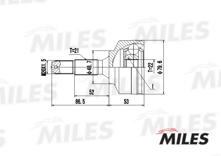 ШРУС PEUGEOT 206 1.1-1.6 98- нар. preview 3