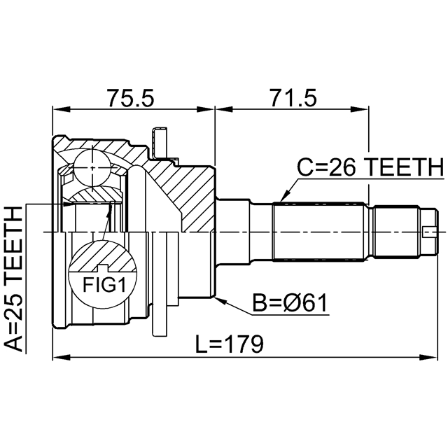 ШРУС наружный передний FEBEST 0510-B25 preview 2