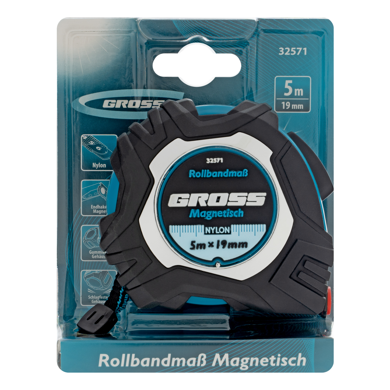 Рулетка 5м х19мм Magnetisch обрезининный корпус GROSS preview 8