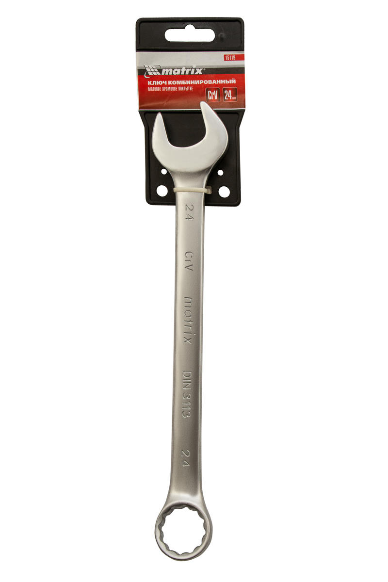 MATRIX 15119 Ключ комбинированный, 24 мм, CrV, матовый хром preview 1