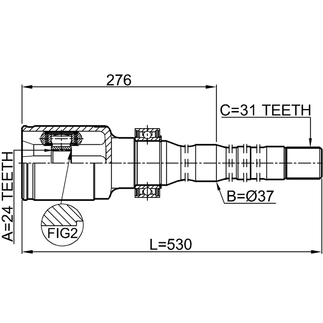 Шрус внутренний правый 24x37x31 preview 2