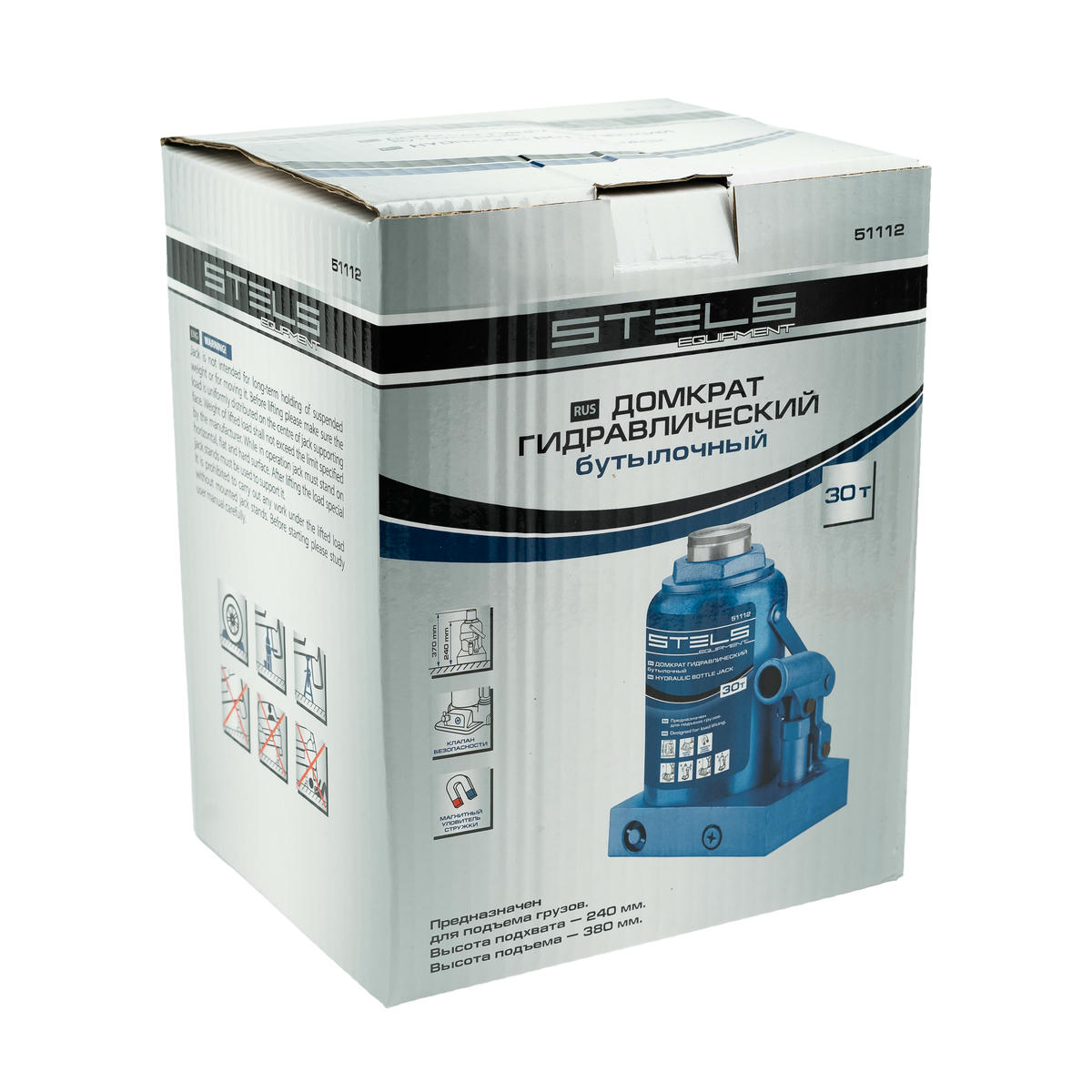 Домкрат бутылочный 30т гидравлический 244–370мм STELS preview 4