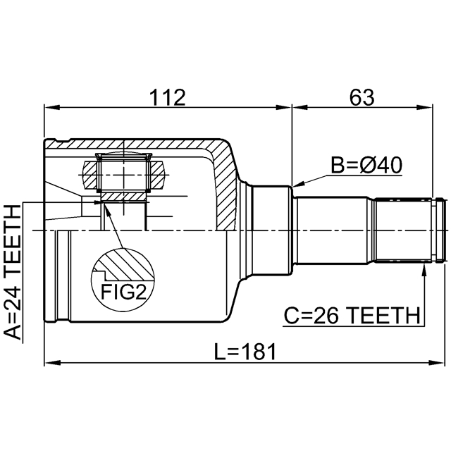 ШРУС внутренний FEBEST 2111TC7LH preview 2