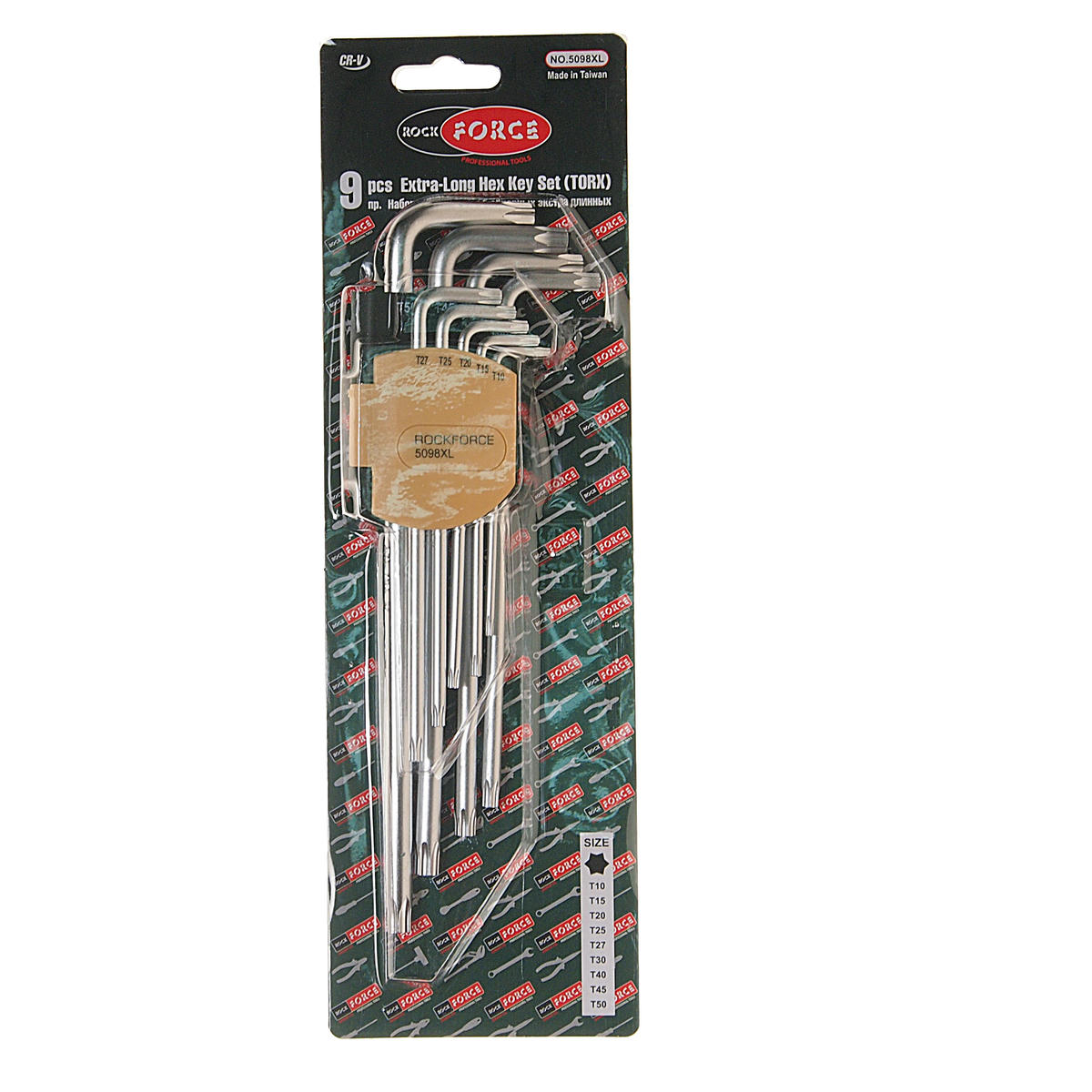 Набор ключей TORX Т10-Т50 экстрадлинных 9пр ROCKFORCE preview 1