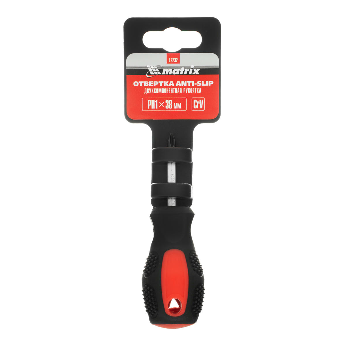 Отвертка Anti-Slip, Ph1x38 мм, CrV, двухкомп. рукоятка MATRIX 12232 preview 1