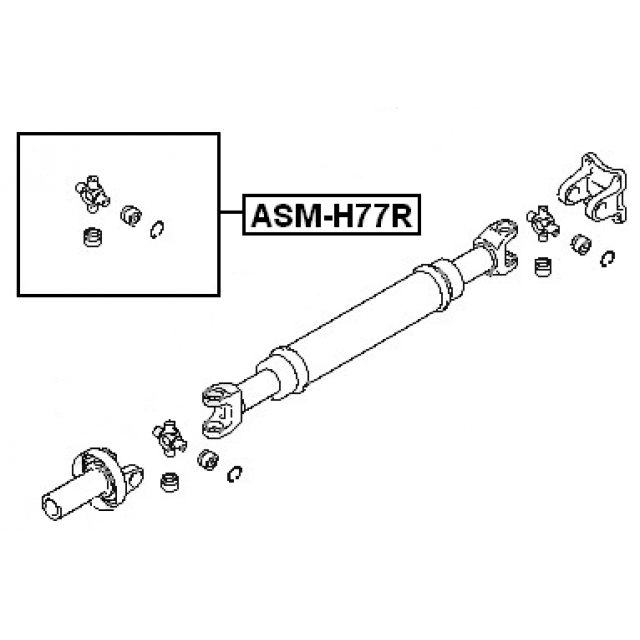 ASM-H77R_крестовина карданного вала заднего 27x75.5! Mitsubishi Pajero 99-05 preview 2