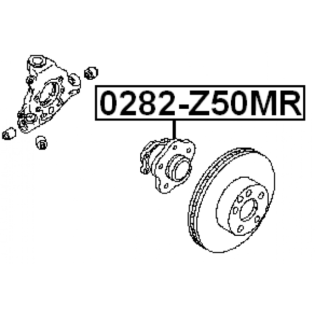 0282Z50MR_подшипник ступ. !зад.Nissan Murano 03-09 preview 2 0282Z50MR_подшипник ступ. !зад.Nissan Murano 03-09 preview 2