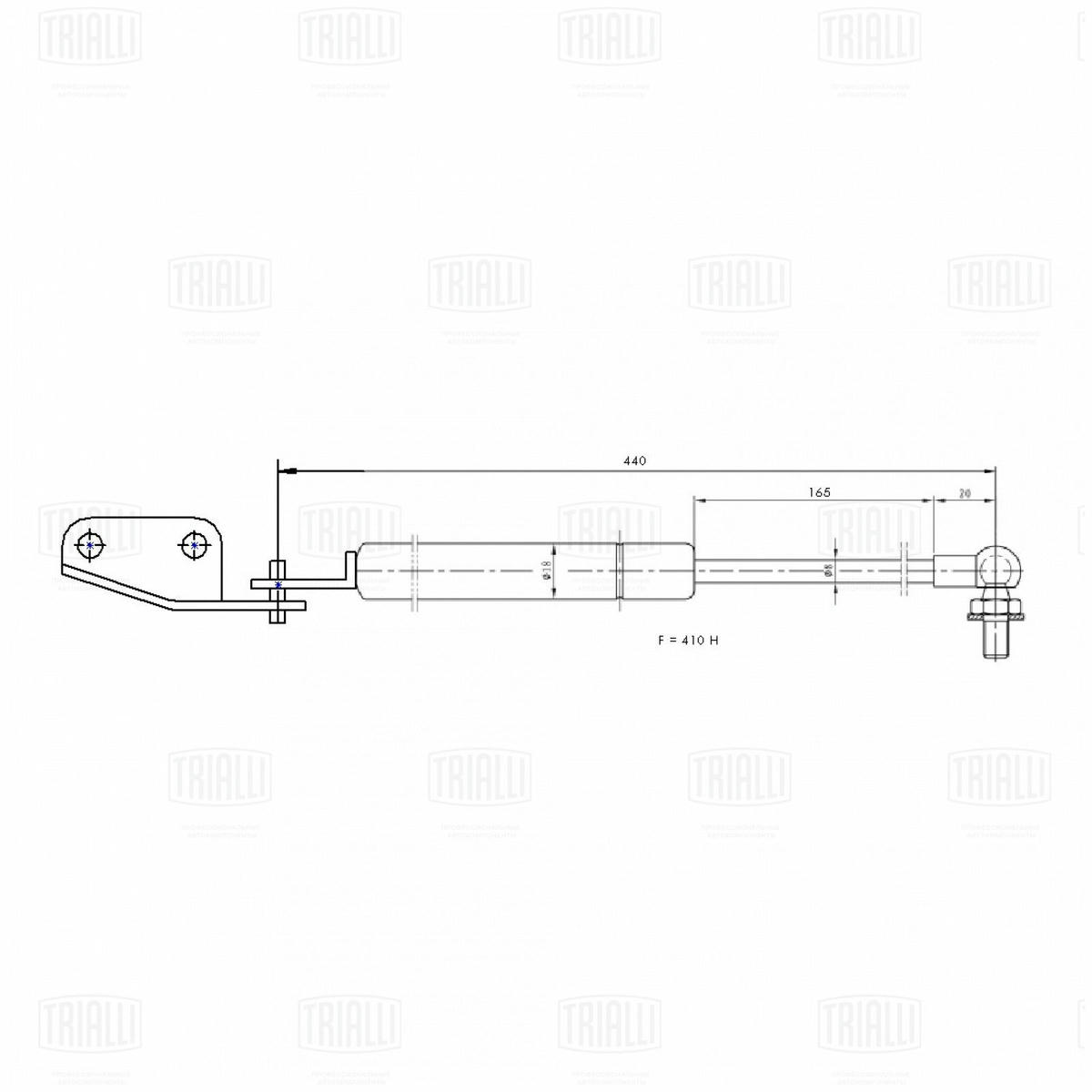 Упор газовый (амортизатор) для а/м Suzuki Swift (05-) лев. (крышки багажника) (GS 2401) preview 3