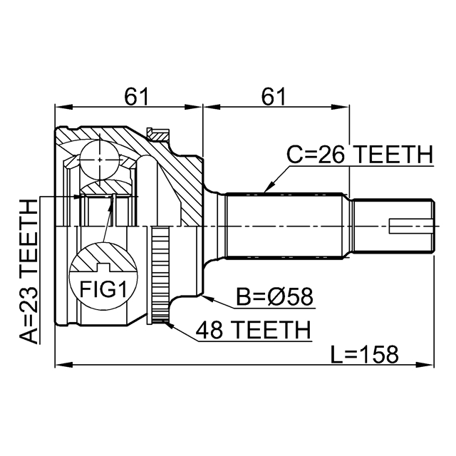 ШРУС наружный передний FEBEST 0110-ZZE120A48 preview 2