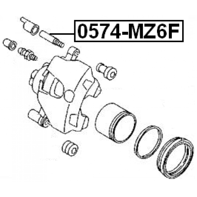 Втулка направляющей суппорта FEBEST 0574-MZ6F preview 2