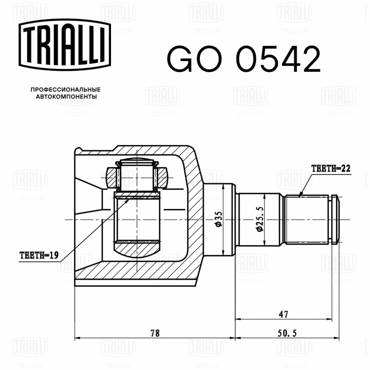 ШРУС внутренний TRIALLI GO 0542 preview 3