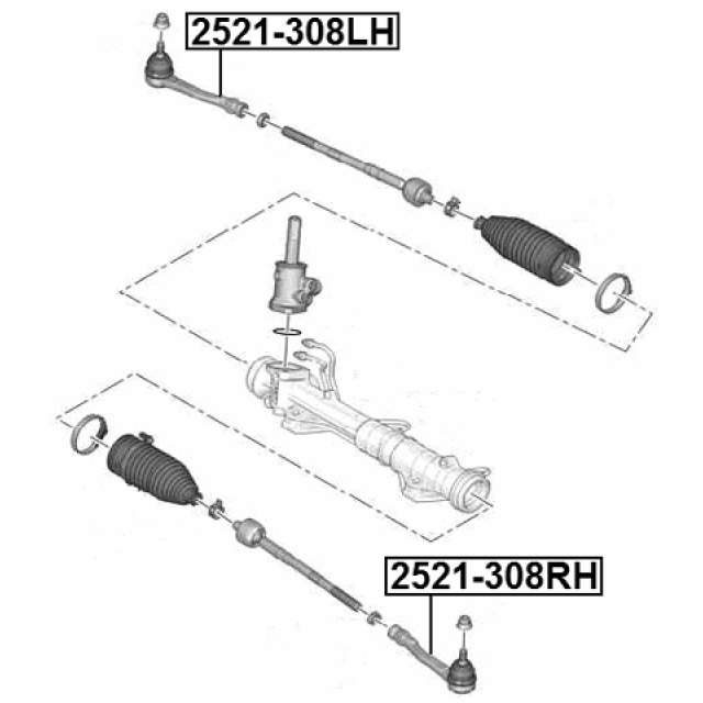 Наконечник рулевой правый PEUGEOT 308 2007- 2521-308RH preview 2