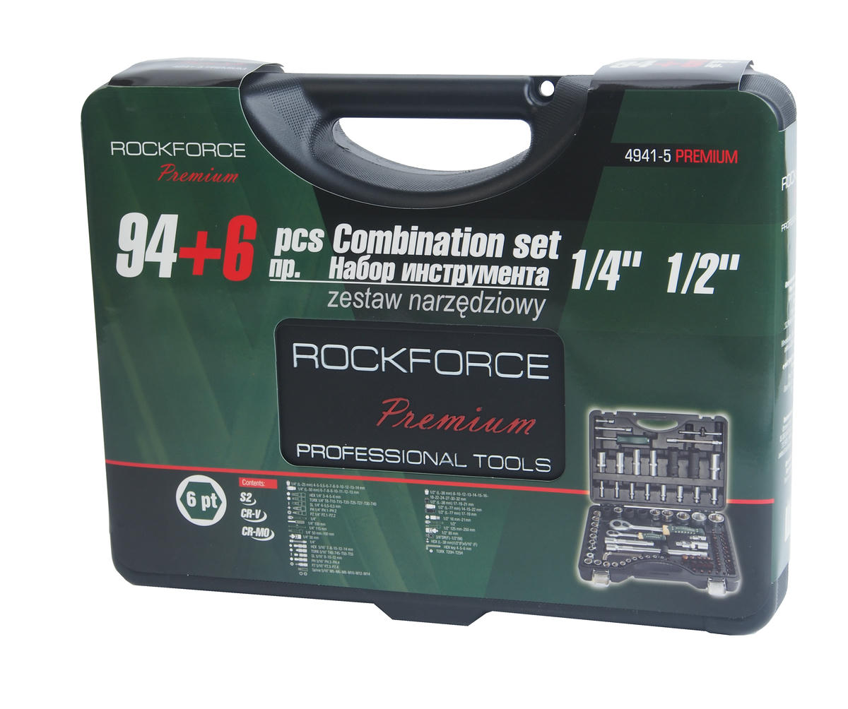 Набор инструмента 1/2" 1/4" 6-гранных 94пр.+ 6пр. ROCKFORCE preview 3