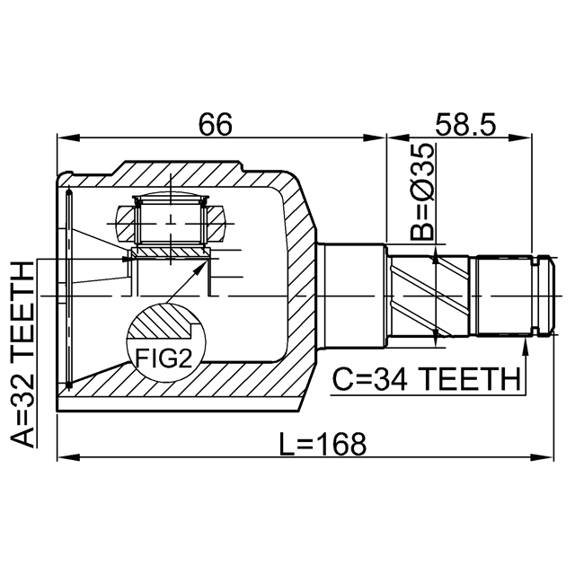 Шрус внутренний левый 32x35x34 preview 2