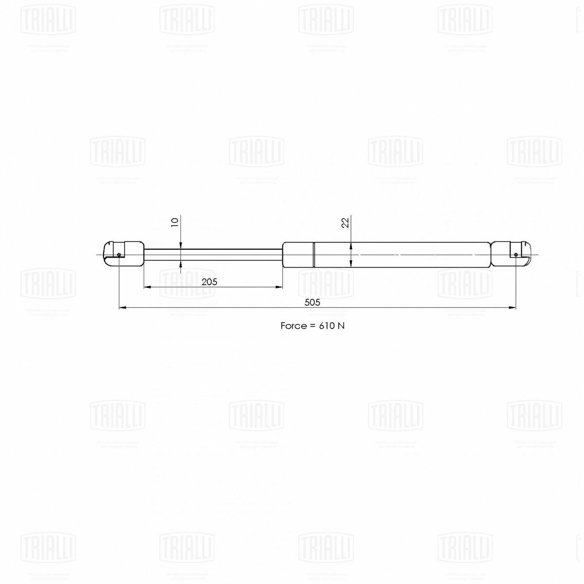 Газовый упор багажника TRIALLI GS 2123 preview 2