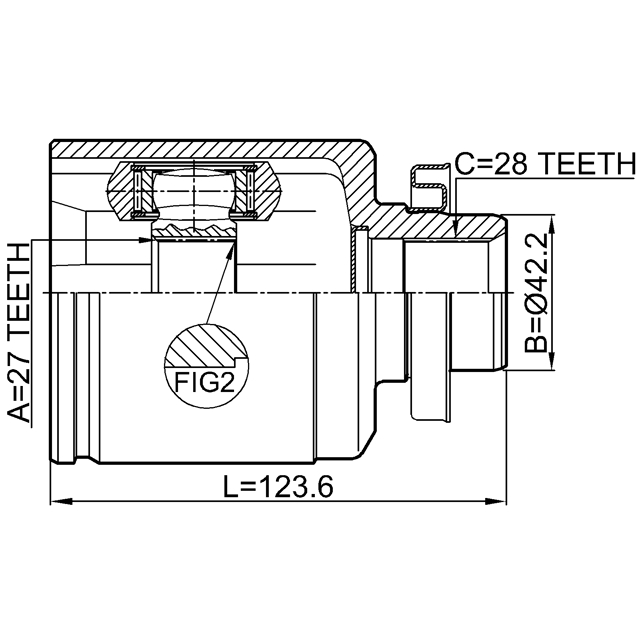 Шрус внутренний правый 27x42.2x28 preview 2