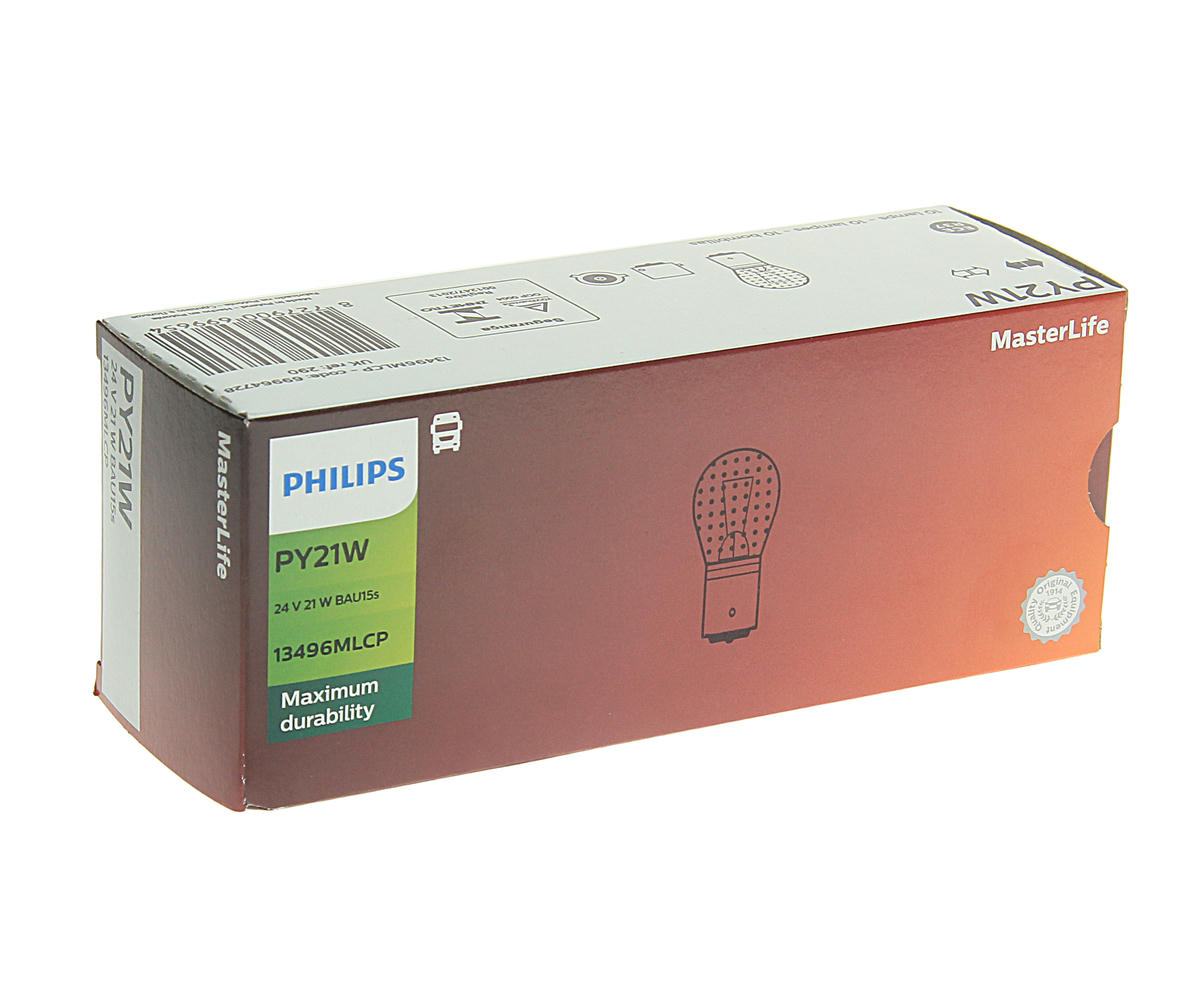 Лампа накаливания 24V PY21W 21W BA15s PHILIPS MasterLife 1 шт preview 1
