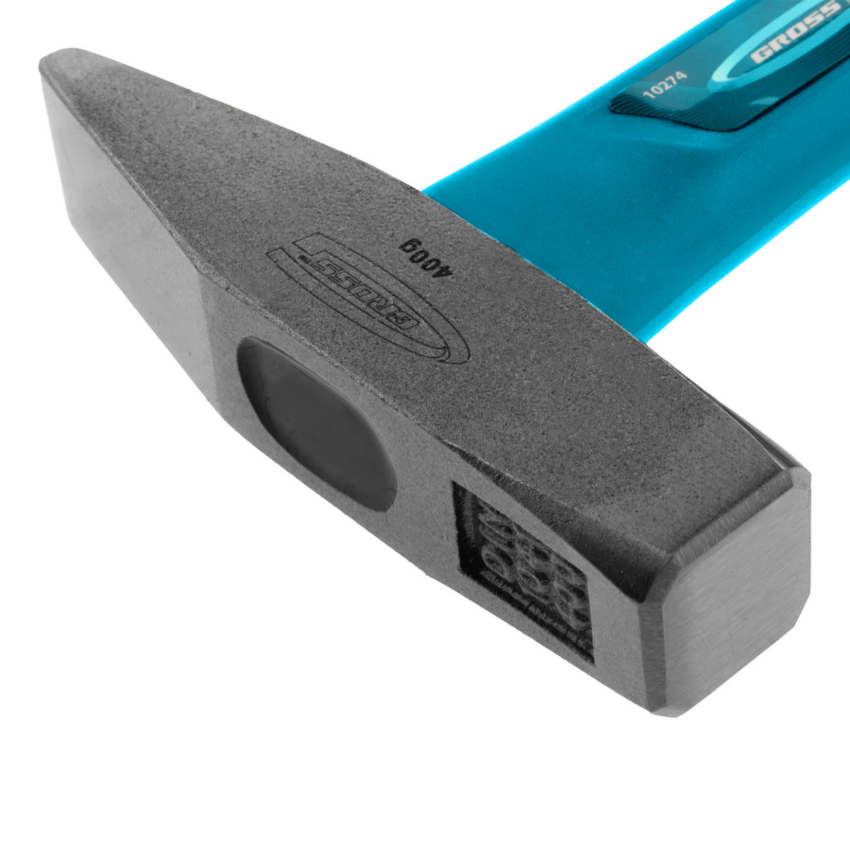 Молоток 400г слесарный квадратный боек, фибергласовая обрезиненная рукоятка GROSS preview 3