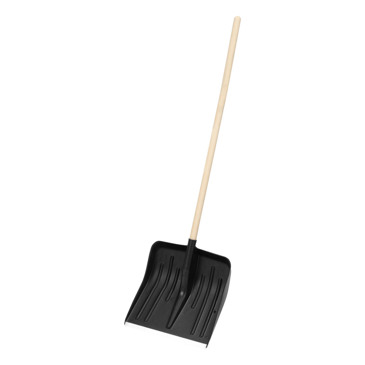 Лопата снеговая пластиковая 420х425х1550мм деревянный черенок СИБРТЕХ preview 1