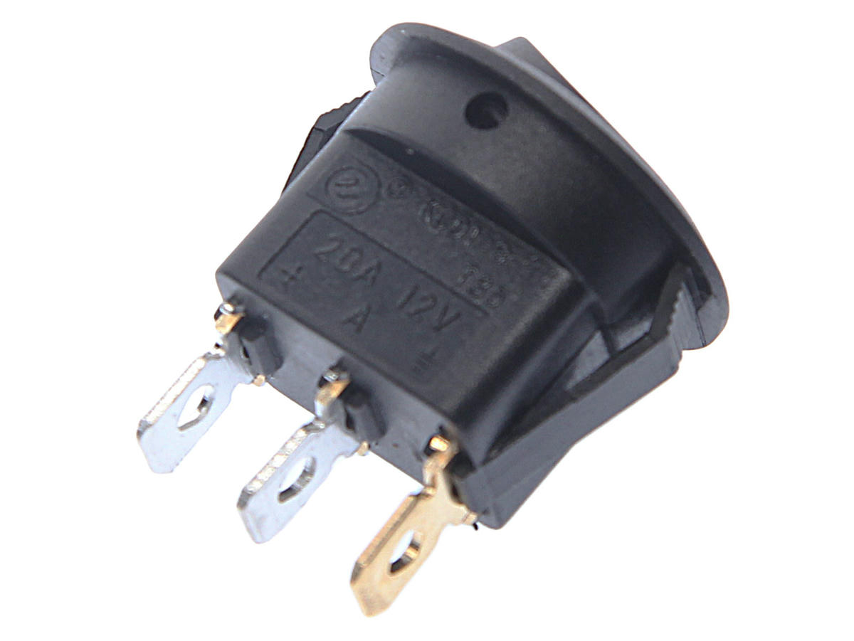 Выключатель 1-клавишный круглый с подсветкой черный 12V 16A RWB-215.MIRS-101E-8C/D preview 1