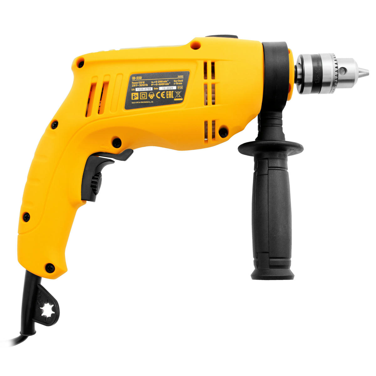 DENZEL 26302 Дрель ударная ID-550, 550 Вт, 0-2900 об/мин, 464000 уд/мин preview 4