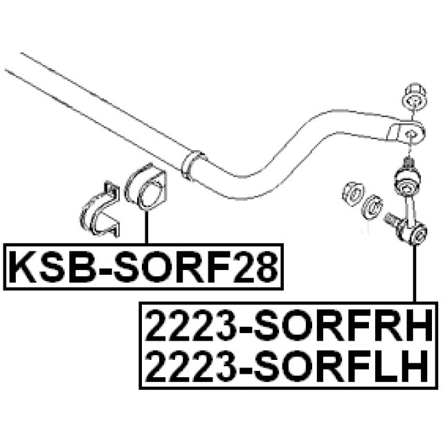 Втулка (сайлентблок) переднего стабилизатора FEBEST KSB-SORF28 preview 2