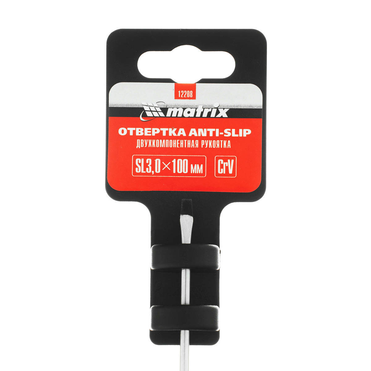 Отвертка Anti-Slip, SL3, 0x100 мм, CrV, двухкомп. рукоятка MATRIX 12208 preview 7