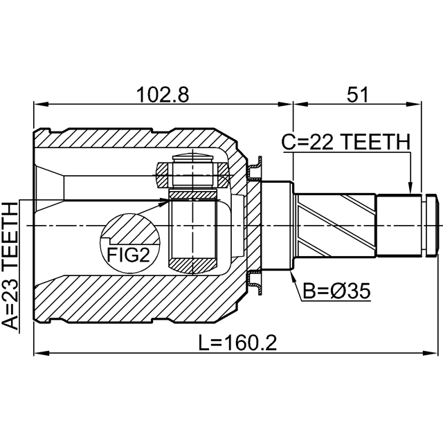 1811-Z18AT_ШРУС внутренний правый к-кт! 23x35x22 Opel Astra H 1.8 04> preview 2