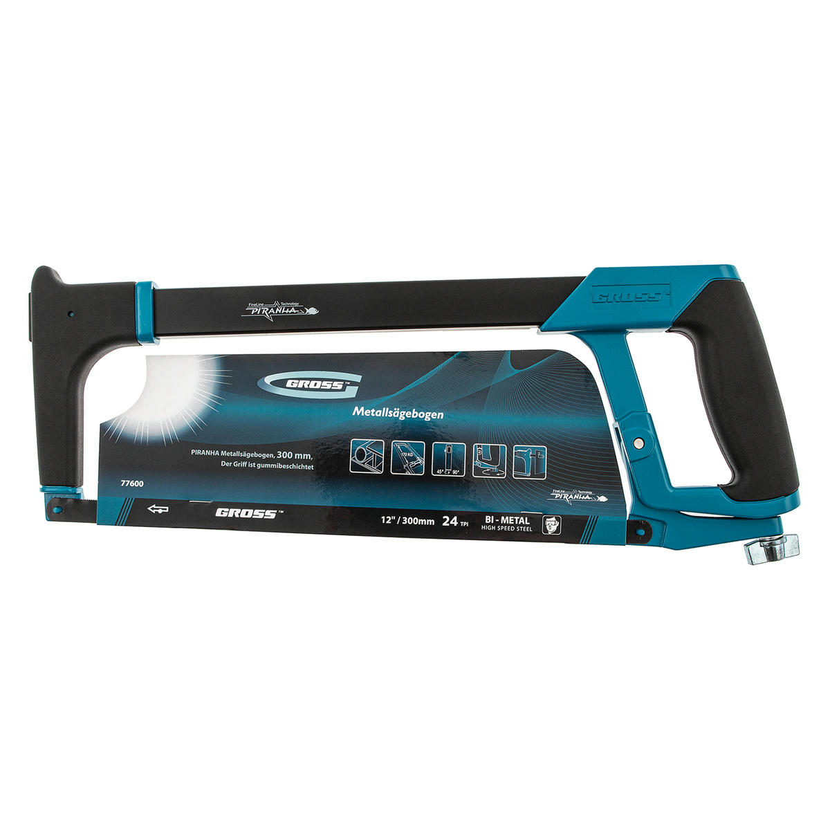 Ножовка по металлу 300мм PIRANHA обрезиненная рукоятка и захват GROSS preview 4