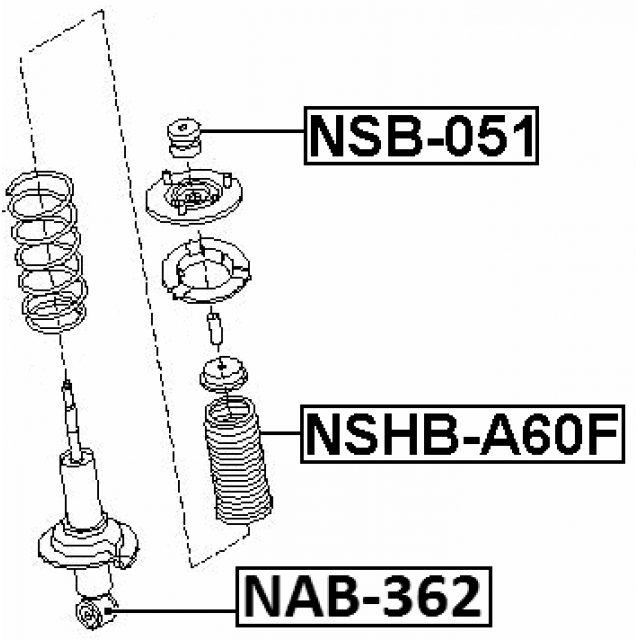 Сайлентблок FEBEST NAB-362 preview 2