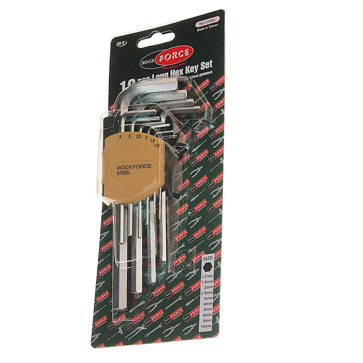 Набор ключей шестигранных удлиненных 1.27-10мм 10пр ROCK FORCE preview 1