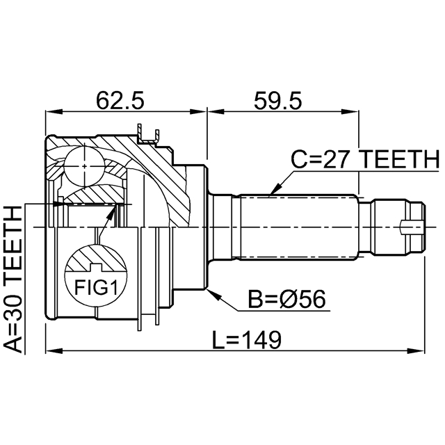 Шрус наружный 30x56x27 preview 2