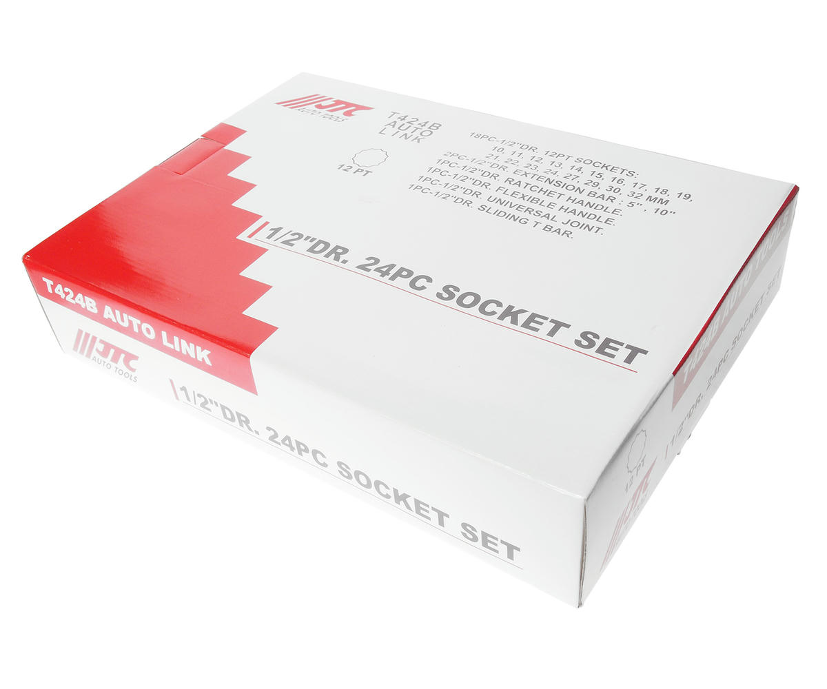 Набор головок торцевых 12-гранных 1/2" 10-32мм 24 предмета (в кейсе) JTC /1 preview 1
