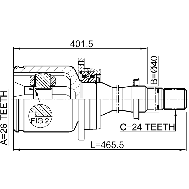 ШРУС внутренний FEBEST 0111-AZT250RH preview 2