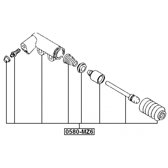 Цилиндр сцепления рабочий!/ Mazda 6 02> FEBEST 0580-MZ6 preview 2