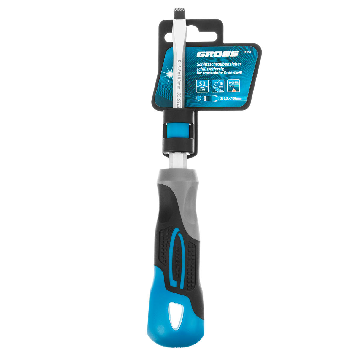 Отвертка SL6,5 x 100 мм, S2, трехкомпонентная рукоятка GROSS preview 5