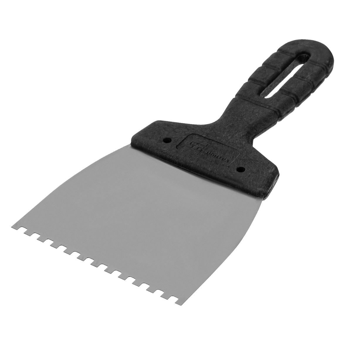 Шпатель из нержавеющей стали 100мм, зуб 4х4мм, пласт. ручка СИБРТЕХ preview 1