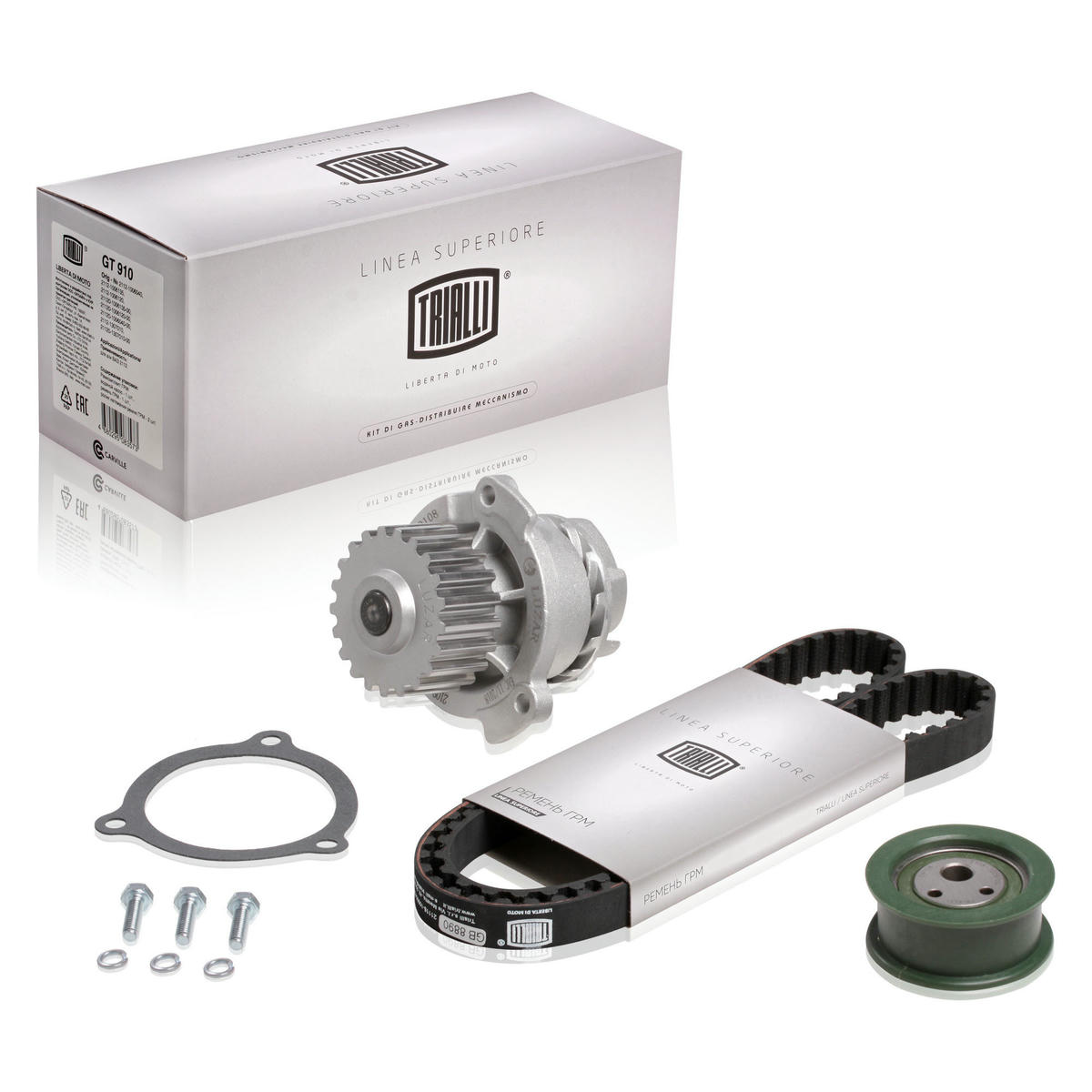 Насос водяной (помпа) + к-кт ремня ГРМ TRIALLI GT 908 preview 1