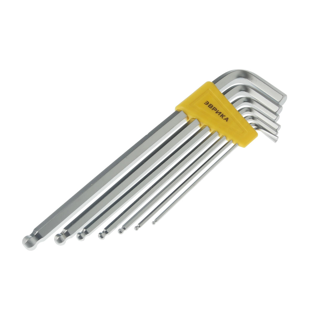 Набор ключей шестигранных Г-образных экстра длинных с шаром 2.5-10мм 7пр. ЭВРИКА preview 1