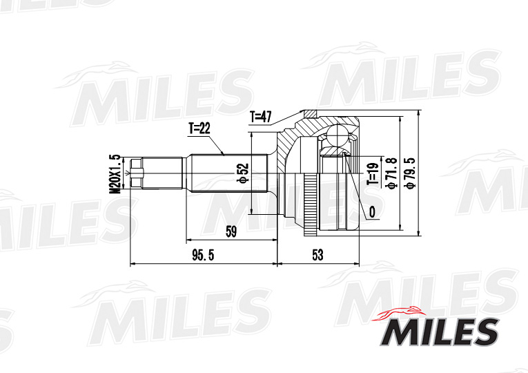 ШРУС CHEVROLET AVEO II T250/255/DAEWOO KALOS 1.2 03- нар. +ABS preview 1