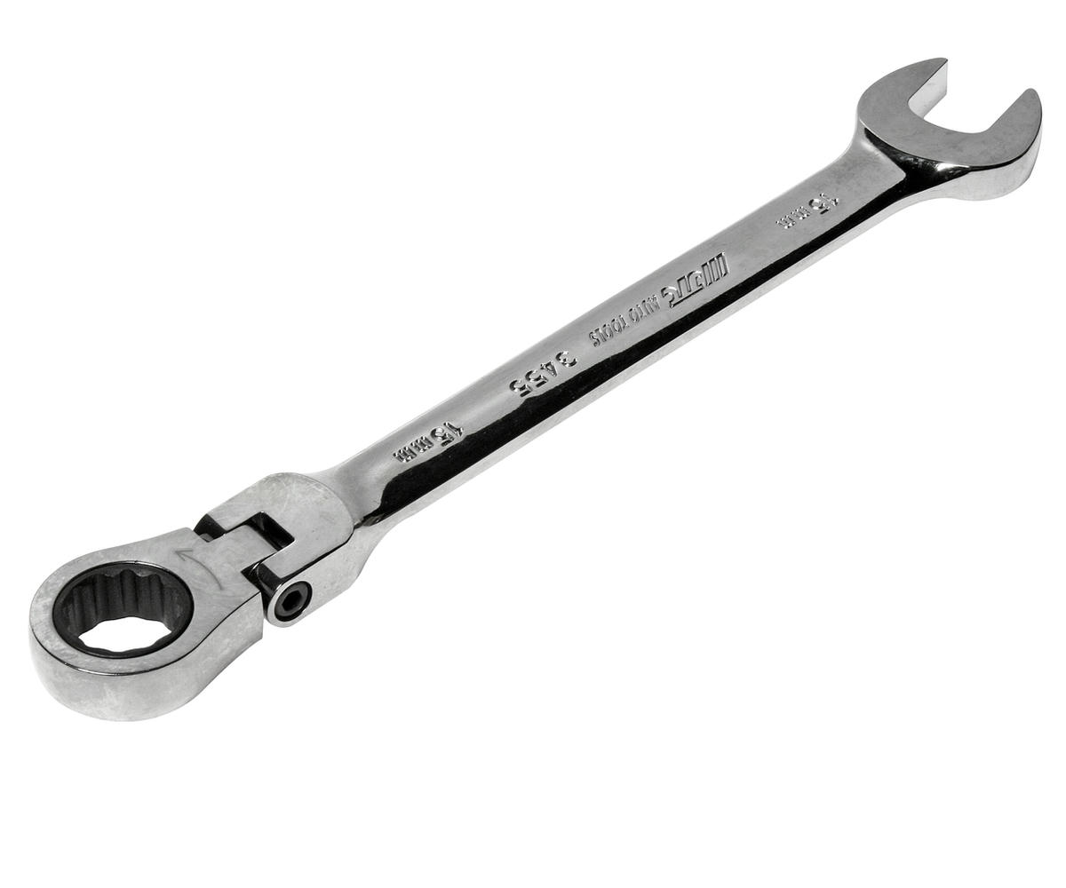 Ключ комбинированный 15мм трещоточный с подвижной головкой JTC preview 1