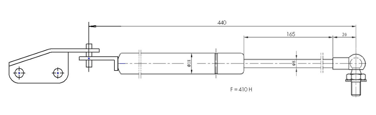 Упор газовый (амортизатор) для а/м Suzuki Swift (05-) прав. (крышки багажника) (GS 2402) preview 3