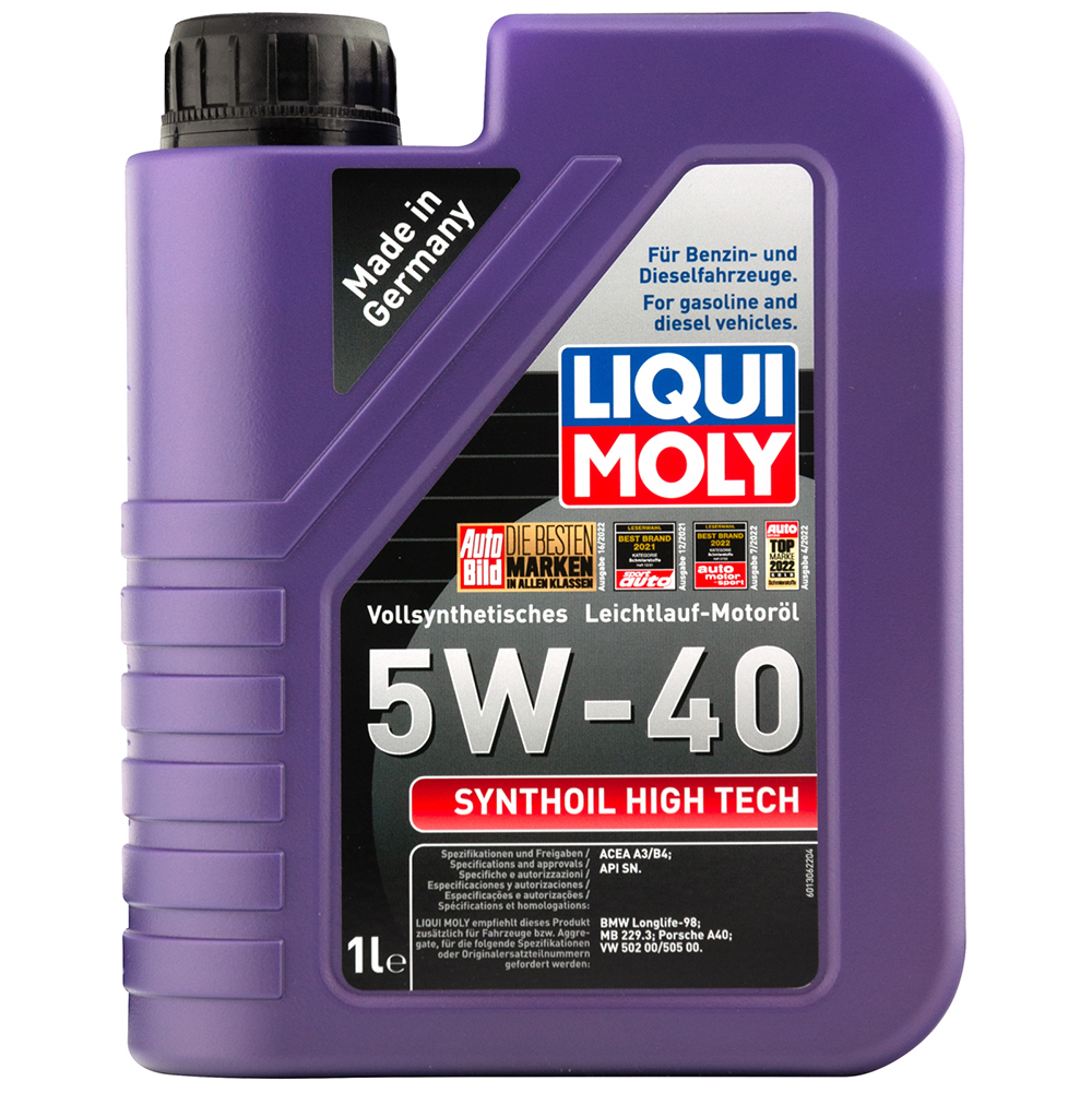 Масло моторное LIQUI MOLY SYNTHOIL HIGH-TECH A3/B4 SN 5W40 1л синт. preview 1